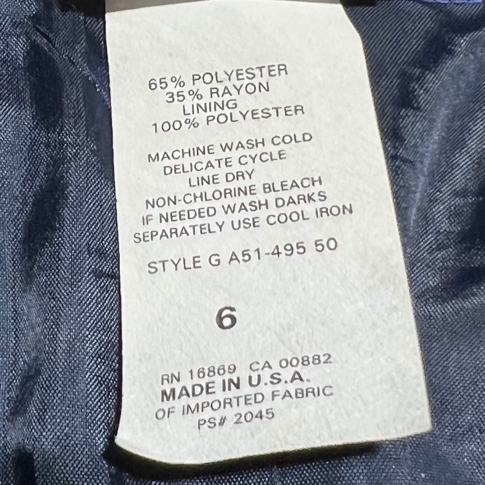 Vintage Thats Me Store Blue Plaid Metallic Pencil Skirt Size 6 Made in USA - Picture 3 of 6